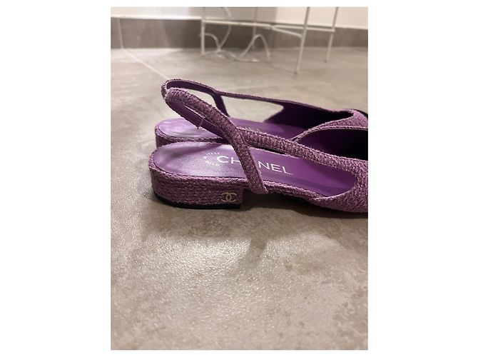 Mule Chanel in Tweed Viola Porpora - vista 3