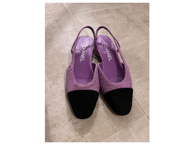 Mule Chanel in Tweed Viola Porpora - vista 4
