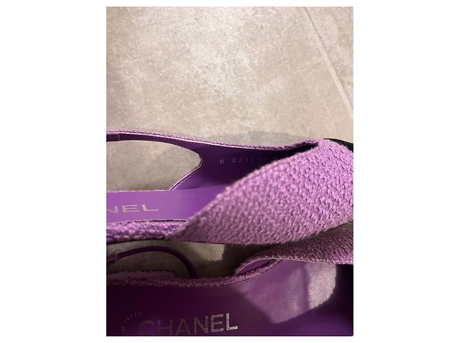 Mule Chanel in Tweed Viola Porpora - vista 6