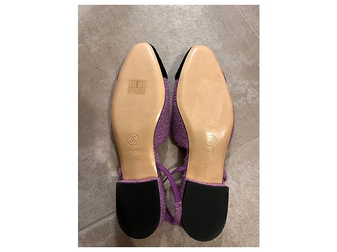 Mule Chanel in Tweed Viola Porpora - vista 7