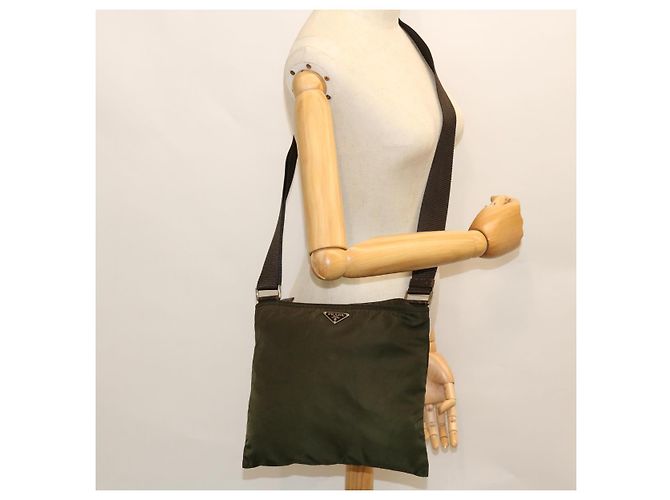 PRADA Borsa a spalla Nylon Khaki Auth ac2118 - vista 22
