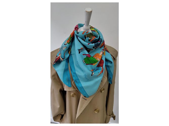 Hermès Lenços de seda Azul claro - vista 2