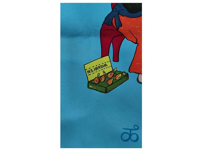 Hermès Lenços de seda Azul claro - vista 4