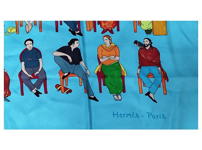 Hermès Lenços de seda Azul claro - vista 7
