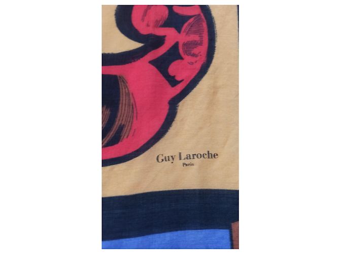 Sciarpa Guy Laroche XL in lana stampata multicolore - vista 3