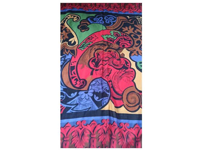 Sciarpa Guy Laroche XL in lana stampata multicolore - vista 4