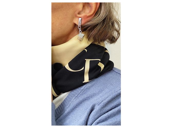 Orecchini Dior in metallo argentato e strass Argento - vista 4
