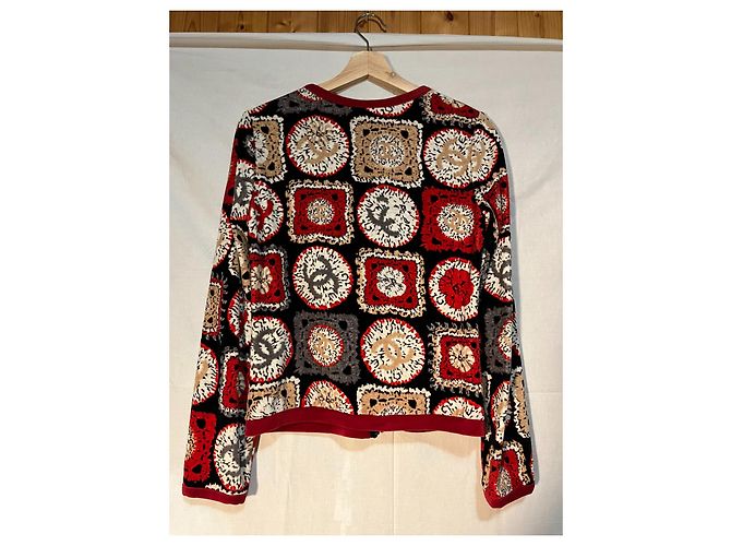 Cárdigan de terciopelo Chanel Negro Blanco Roja Beige - vista 5