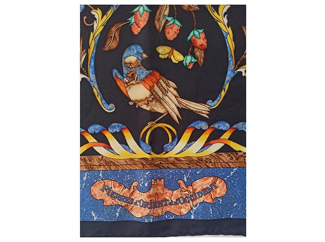 Sciarpa in seta Hermès East and West stones 90x90 Multicolore - vista 6