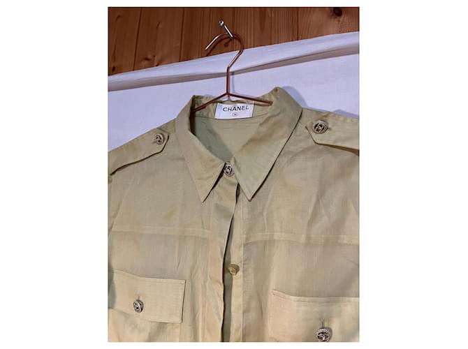 Camisa Chanel de algodón verde Verde claro - vista 2