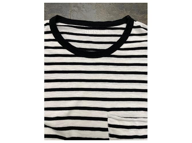 Zadig & Voltaire Pullover schwarz weiß gestreift Baumwolle Modal - Ansicht 2