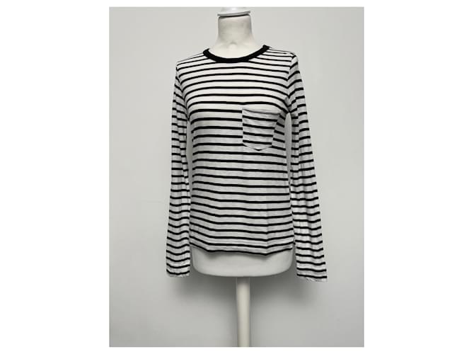 Zadig & Voltaire Pullover schwarz weiß gestreift Baumwolle Modal - Ansicht 4