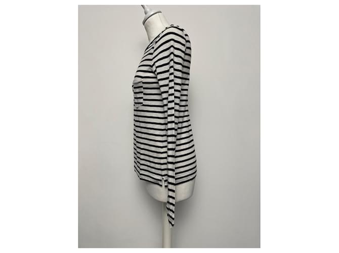 Zadig & Voltaire Pullover schwarz weiß gestreift Baumwolle Modal - Ansicht 5