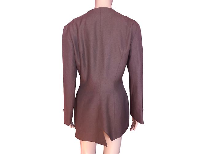 THIERRY MUGLER Jacken T.fr 40 Leinen- Braun - Ansicht 2