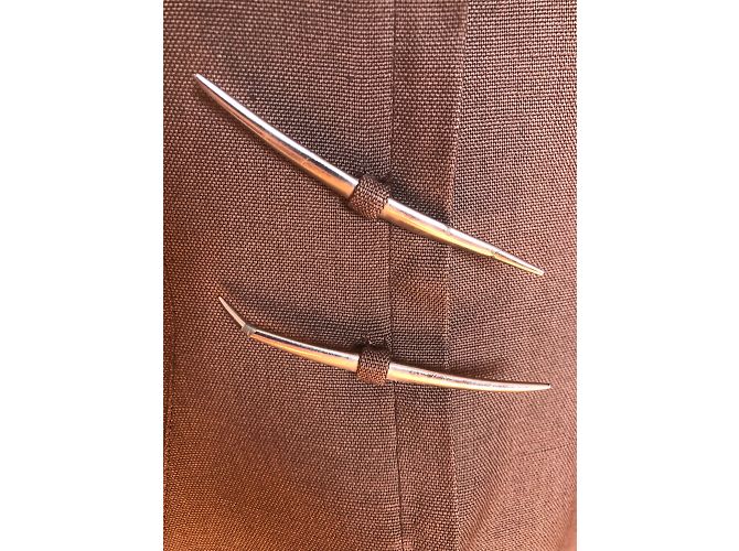THIERRY MUGLER Jacken T.fr 40 Leinen- Braun - Ansicht 8