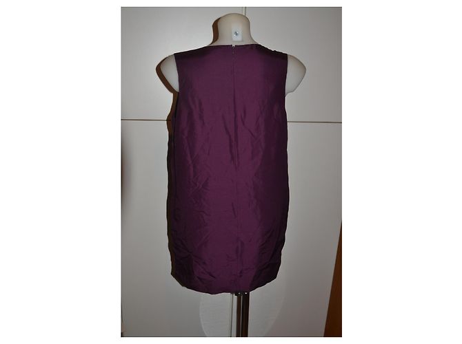Steffen Schraut Seidenkleid dunkelrot mit Metallapplikationen Bordeaux - Ansicht 2