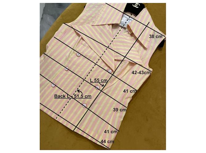 Chanel blusa de seda Rosa Multicolor Amarillo - vista 13