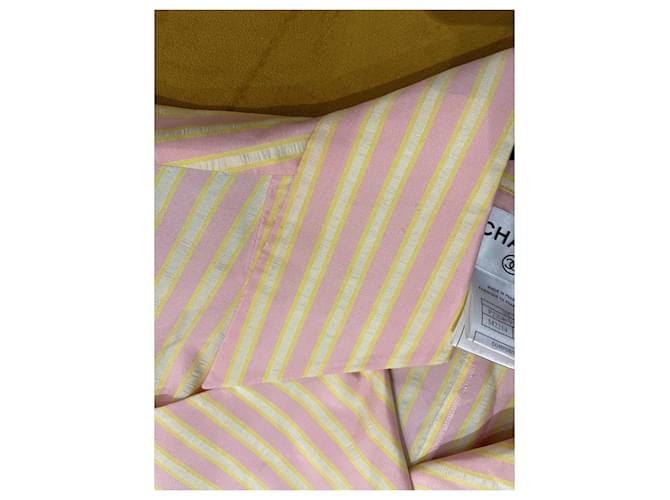 Chanel blusa de seda Rosa Multicolor Amarillo - vista 16