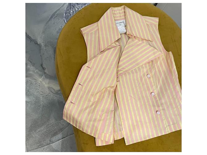 Chanel blusa de seda Rosa Multicolor Amarillo - vista 17