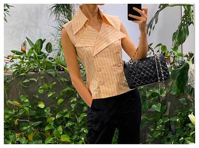 Chanel blusa de seda Rosa Multicolor Amarillo - vista 19