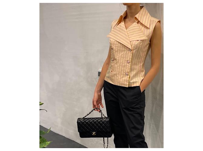 Chanel blusa de seda Rosa Multicolor Amarillo - vista 2