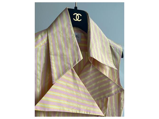 Chanel blusa de seda Rosa Multicolor Amarillo - vista 3