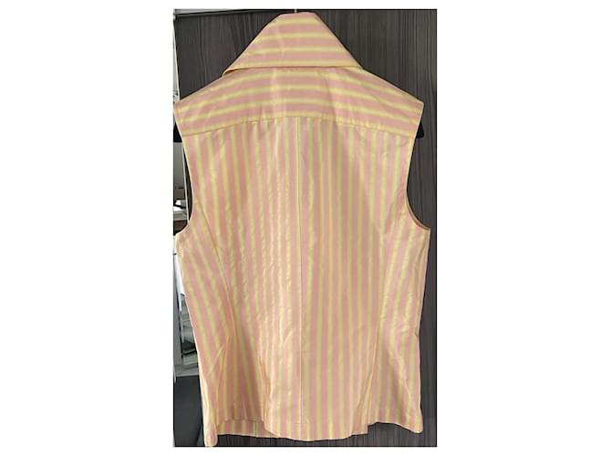 Chanel blusa de seda Rosa Multicolor Amarillo - vista 4