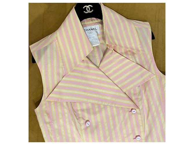 Chanel blusa de seda Rosa Multicolor Amarillo - vista 5