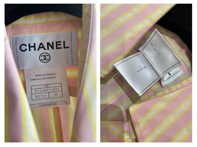 Chanel blusa de seda Rosa Multicolor Amarillo - vista 7