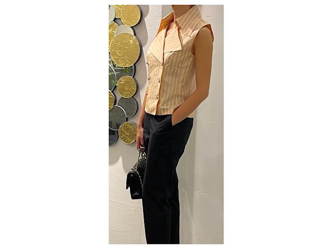 Chanel blusa de seda Rosa Multicolor Amarillo - vista 9