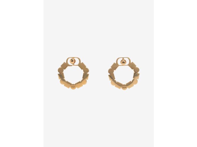 Christian Dior Boucles d'oreilles plaquées or strass et fausses perles - vue 3