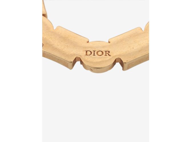 Christian Dior Boucles d'oreilles plaquées or strass et fausses perles - vue 5