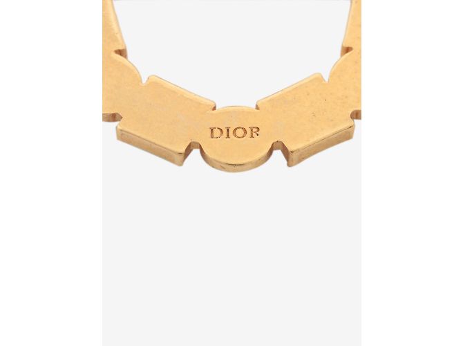 Christian Dior Boucles d'oreilles plaquées or strass et fausses perles - vue 6
