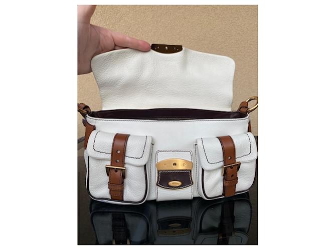 Borsa a mano Prada in pelle bianca Bianco - vista 10