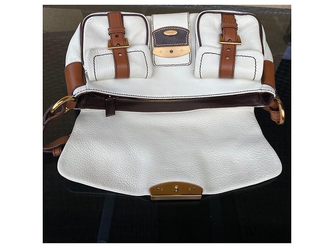 Borsa a mano Prada in pelle bianca Bianco - vista 11