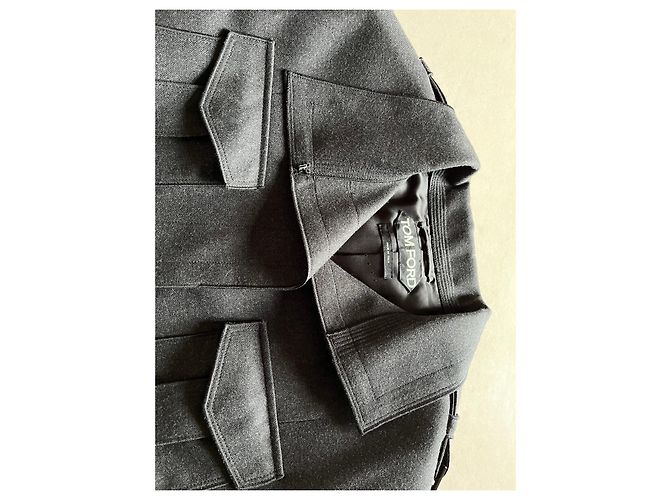 Tom Ford Blazerjacke Dunkelgrau Kaschmir Wolle Anthrazitgrau - Ansicht 5