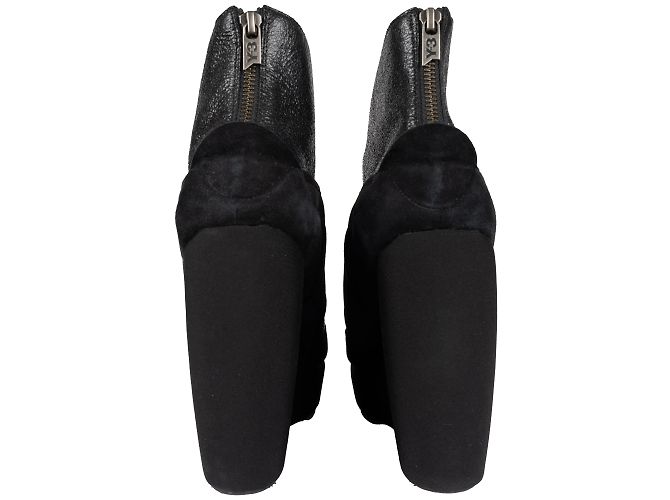 Y3 Stivaletti Y-3 neri in pelle e neoprene Nero - vista 3