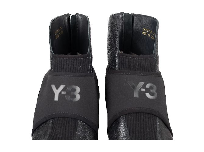 Y3 Stivaletti Y-3 neri in pelle e neoprene Nero - vista 4