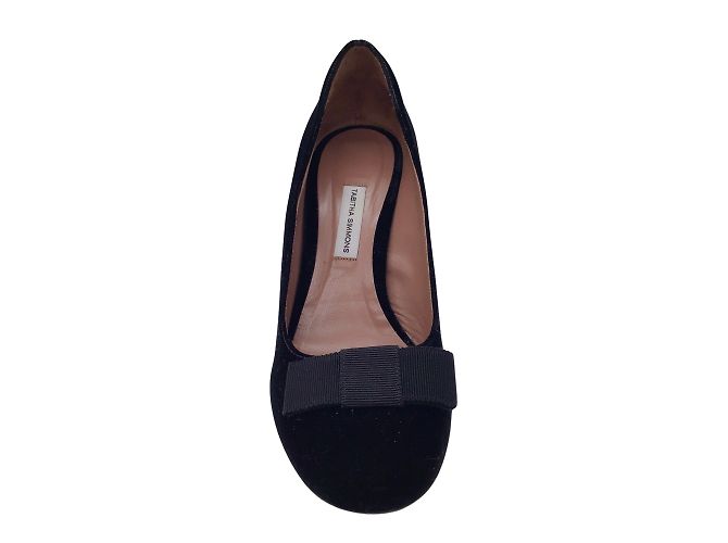 Tabitha Simmons Schwarze Samtpumps mit Ripsband-Schleifendetail - Ansicht 3