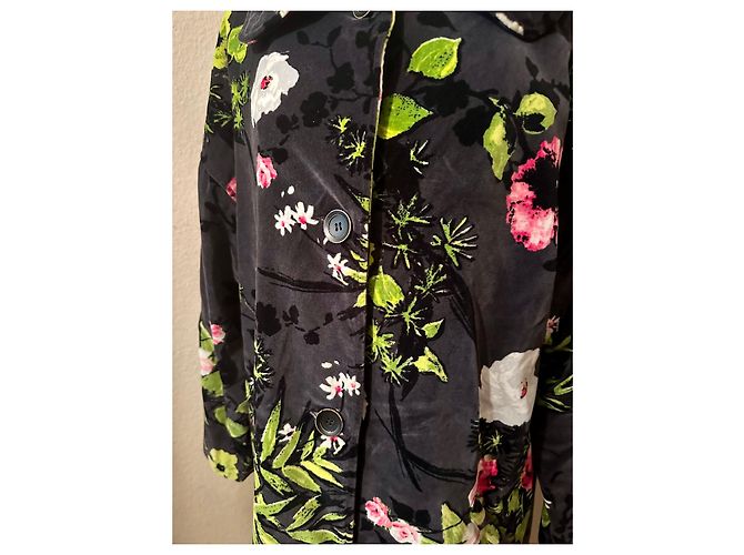 Giacca Kenzo in velluto floreale nero Multicolore - vista 6