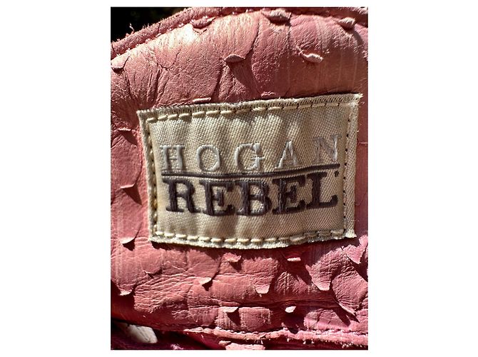 Sneakers Hogan Rebel in pelle bianco e rosa - vista 5