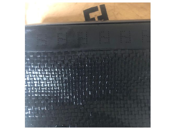 Borsa Fendi in pelle intrecciata nera Nero - vista 11