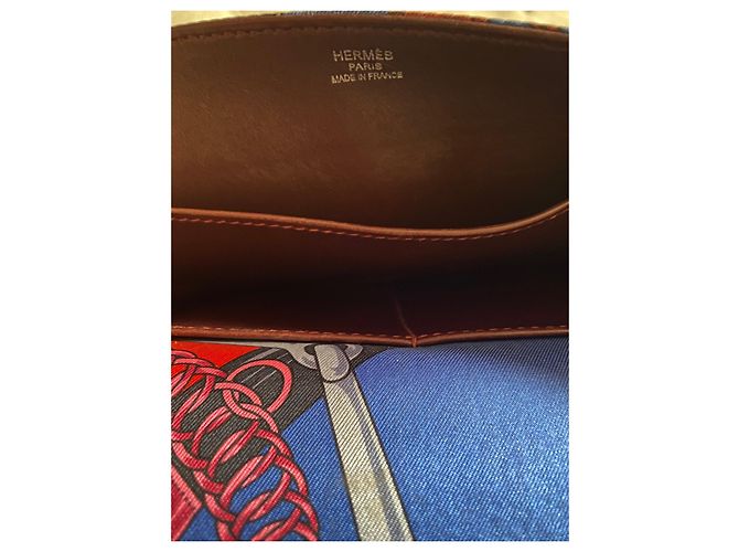 Borsa a mano Hermès Catenina in seta blu Multicolore - vista 7