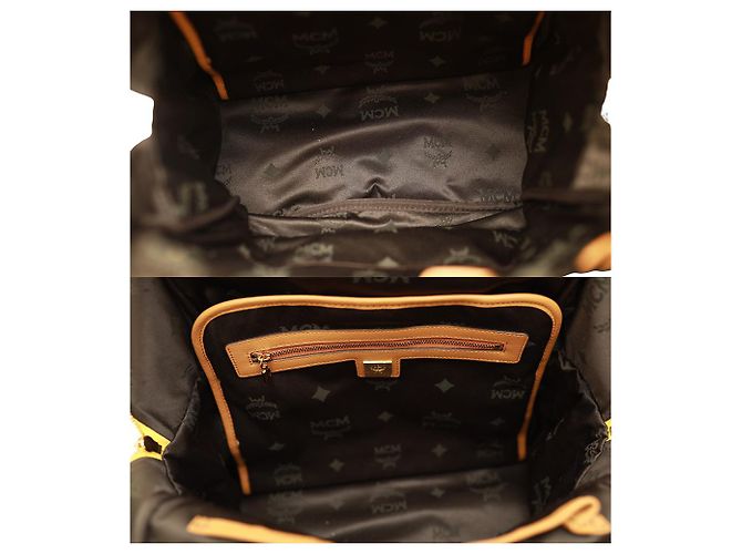 MCM Paradiso Limited Edition 2014 Gelber Visetos-Rucksack aus Canvas-Leder mit Blumenmuster - Ansicht 6