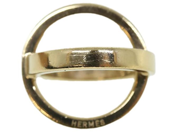 Ring Hermès HERMES Cosmos Bijouterie Fantaisie Sciarpa Anello Metallo Tono Oro Auth 51415 - vista 2