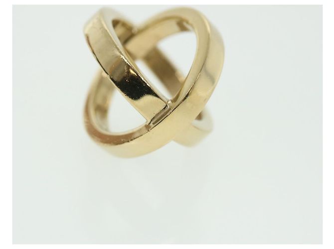 Ring Hermès HERMES Cosmos Bijouterie Fantaisie Sciarpa Anello Metallo Tono Oro Auth 51415 - vista 5