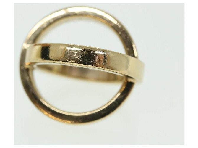 Ring Hermès HERMES Cosmos Bijouterie Fantaisie Sciarpa Anello Metallo Tono Oro Auth 51415 - vista 7