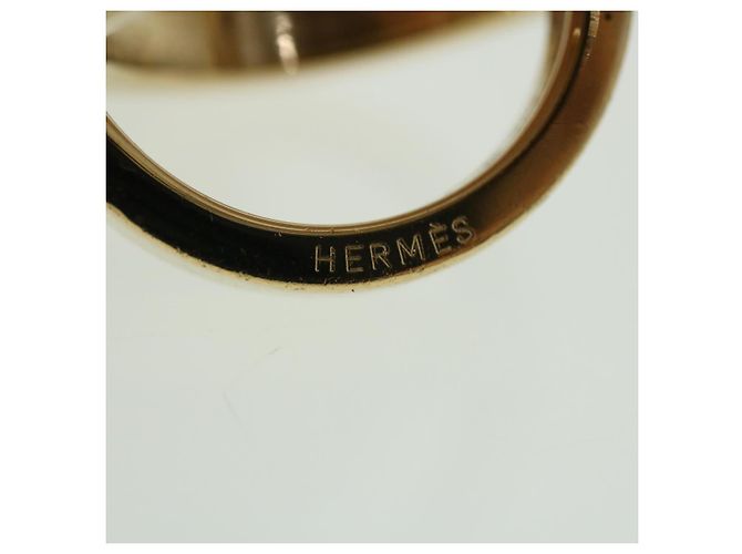 Ring Hermès HERMES Cosmos Bijouterie Fantaisie Sciarpa Anello Metallo Tono Oro Auth 51415 - vista 8