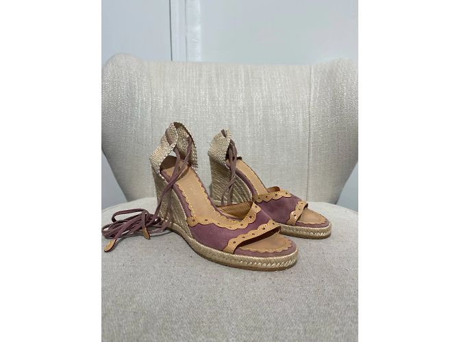 Sandali LOUIS VUITTON T.EU 37.5 Camoscio Rosa - vista 2