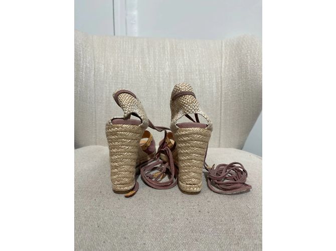 Sandali LOUIS VUITTON T.EU 37.5 Camoscio Rosa - vista 4